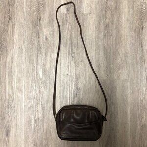 Fossil Crossbody Purse Genuine Leather Chocolate Brown Medium Messenger Bag